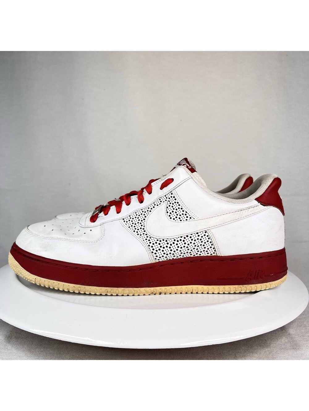 Nike Air Force 1 AF1 '07 White Varsity Red 315122-993 Men’s Sz 11.5 Pre Owned